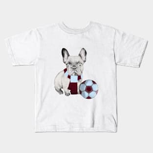 Football Supporting French Bulldog Kids T-Shirt